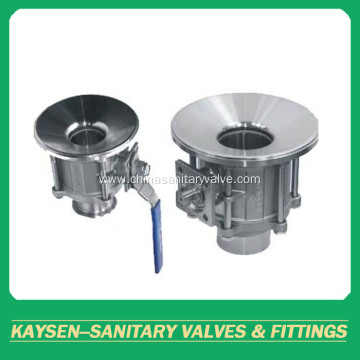 DIN Sanitary 3PC clamped tank bottom ball valves